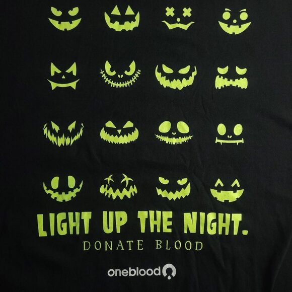 Halloween glow in the dark pumpkin jack o lantern blood donor shirt - Picture 2 of 4